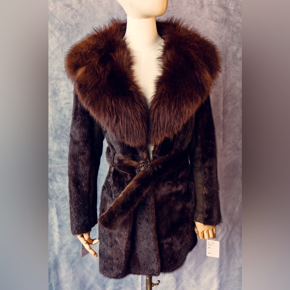 Vintage Real Mink 1970 Jacket with Suede  details